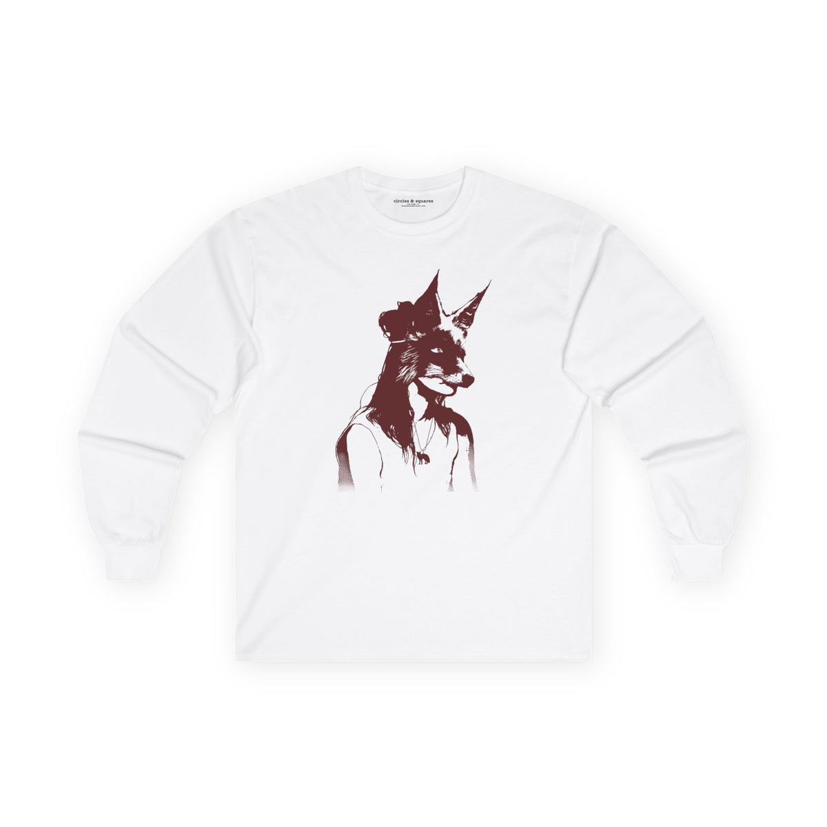 GIRL WEARING FOX MASK - long sleeve unisex tee for men and women