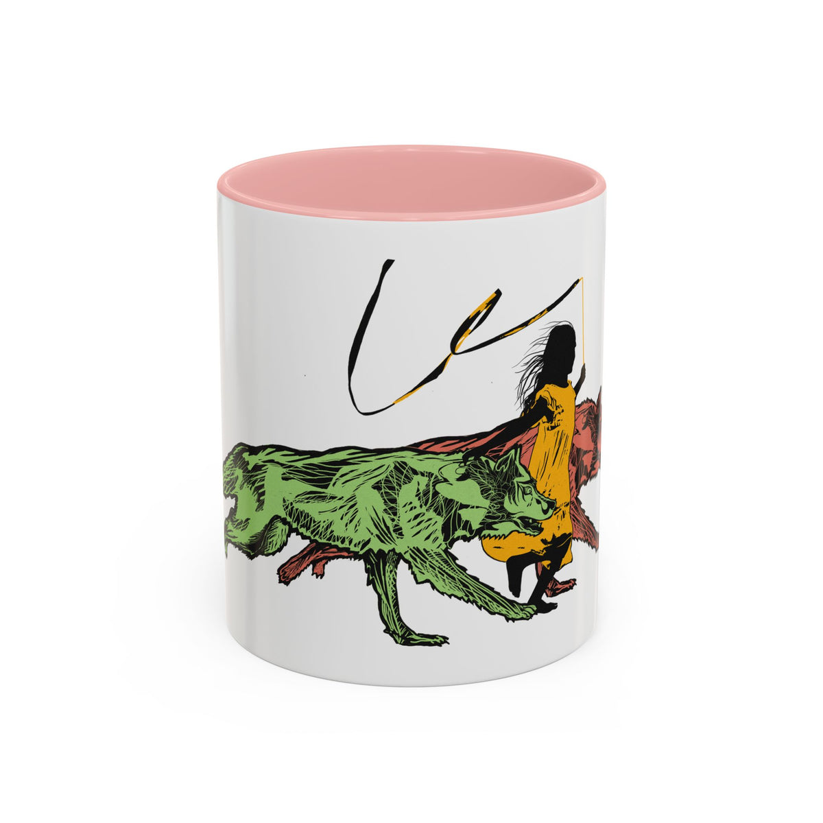 RUNNING WITH WOLVES (colorful) - Accent Coffee Mug (11oz)