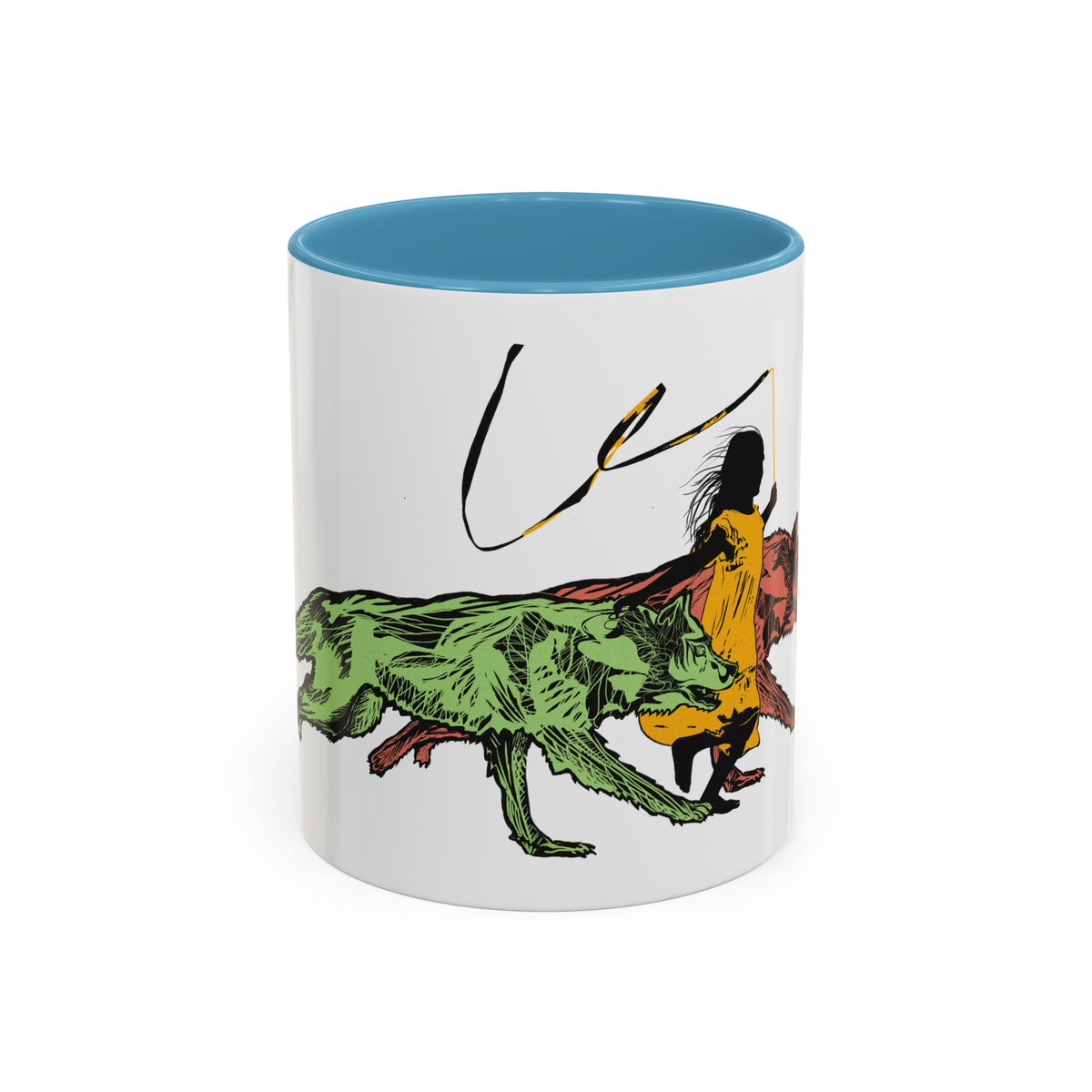 RUNNING WITH WOLVES (colorful) - Accent Coffee Mug (11oz)