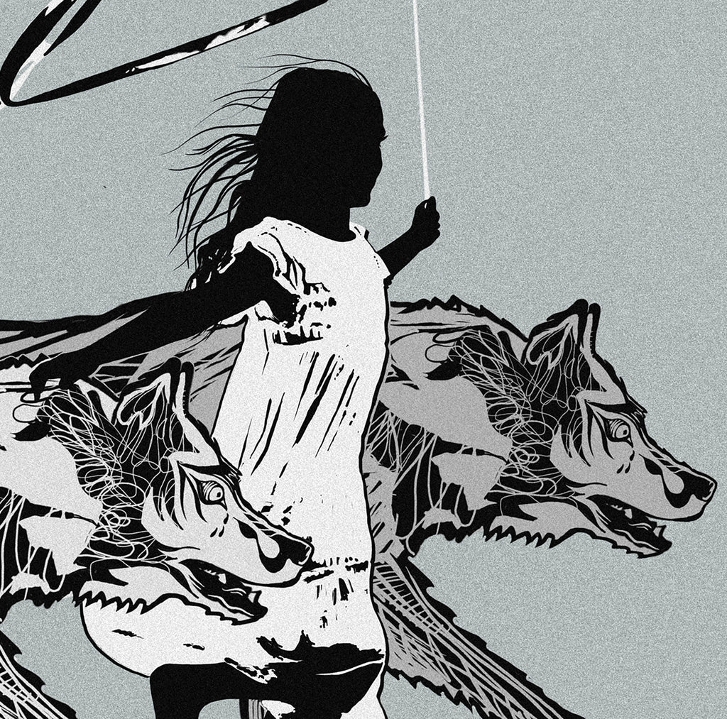 RUNNING WITH WOLVES - Canvas Print - 2 sizes, 2 COLORS - FREE SHIPPING