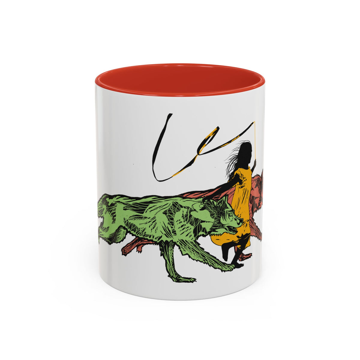 RUNNING WITH WOLVES (colorful) - Accent Coffee Mug (11oz)