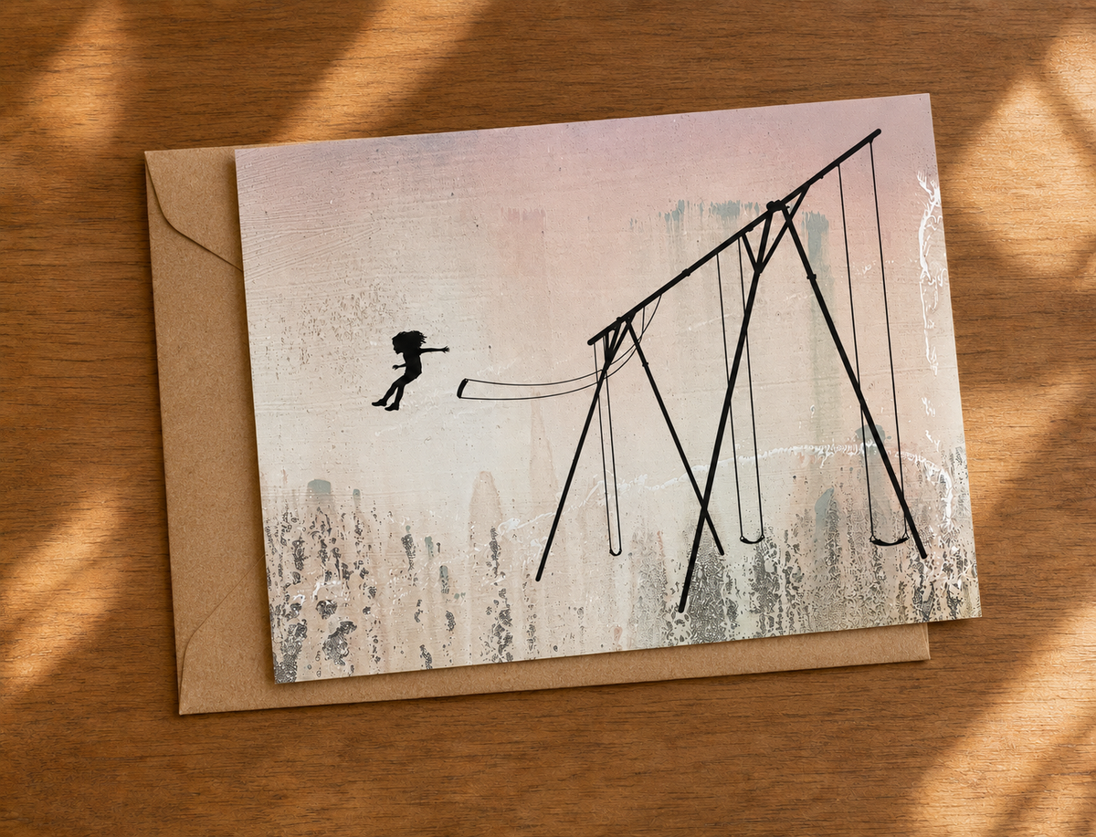 JUMP - girl - greeting card with envelope - single and multi pack. Free shipping