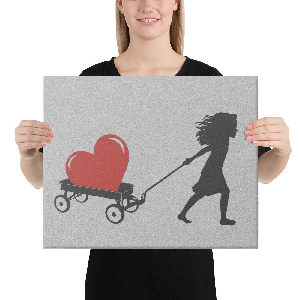 HEART TOO BIG TO CARRY- Canvas Print - 2 sizes - FREE SHIPPING