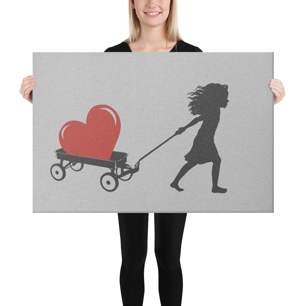 HEART TOO BIG TO CARRY- Canvas Print - 2 sizes - FREE SHIPPING