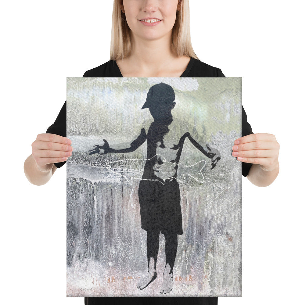 A FISH STORY (version 3) -  Canvas Print - 2 sizes - FREE SHIPPING