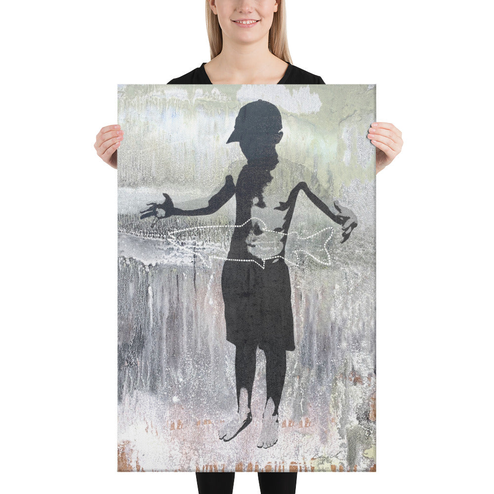 A FISH STORY (version 3) -  Canvas Print - 2 sizes - FREE SHIPPING