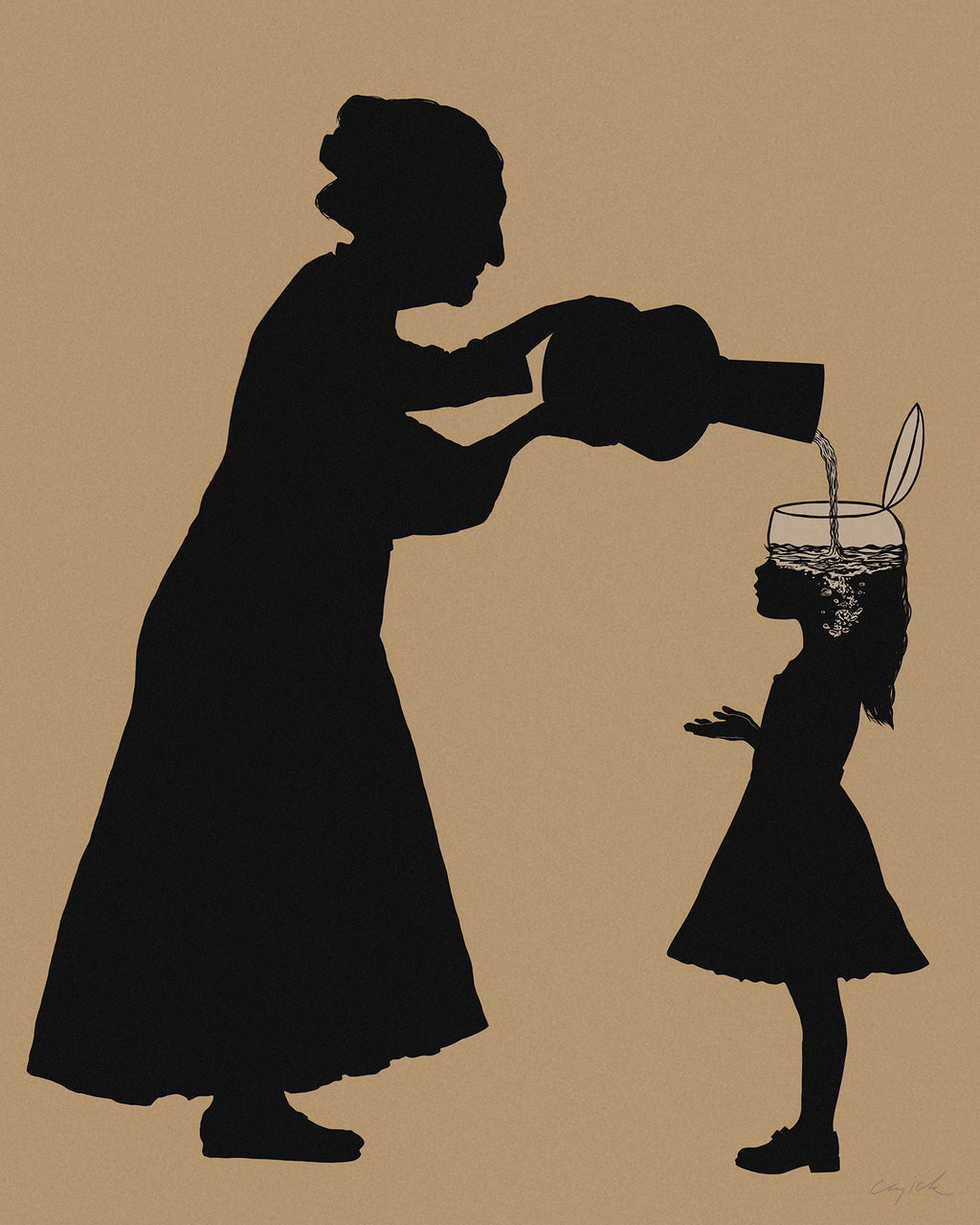 ALL THE GOOD STUFF - Grandmother and granddaughter - canvas - 2 sizes - FREE SHIPPING