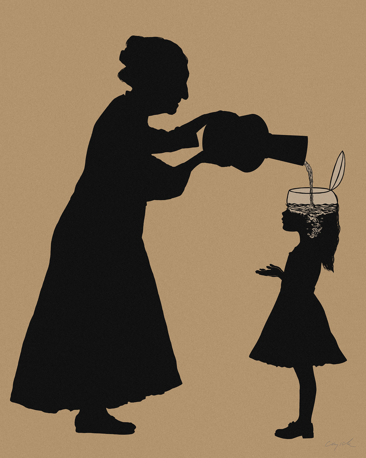 ALL THE GOOD STUFF - Grandmother and granddaughter - canvas - 2 sizes - FREE SHIPPING