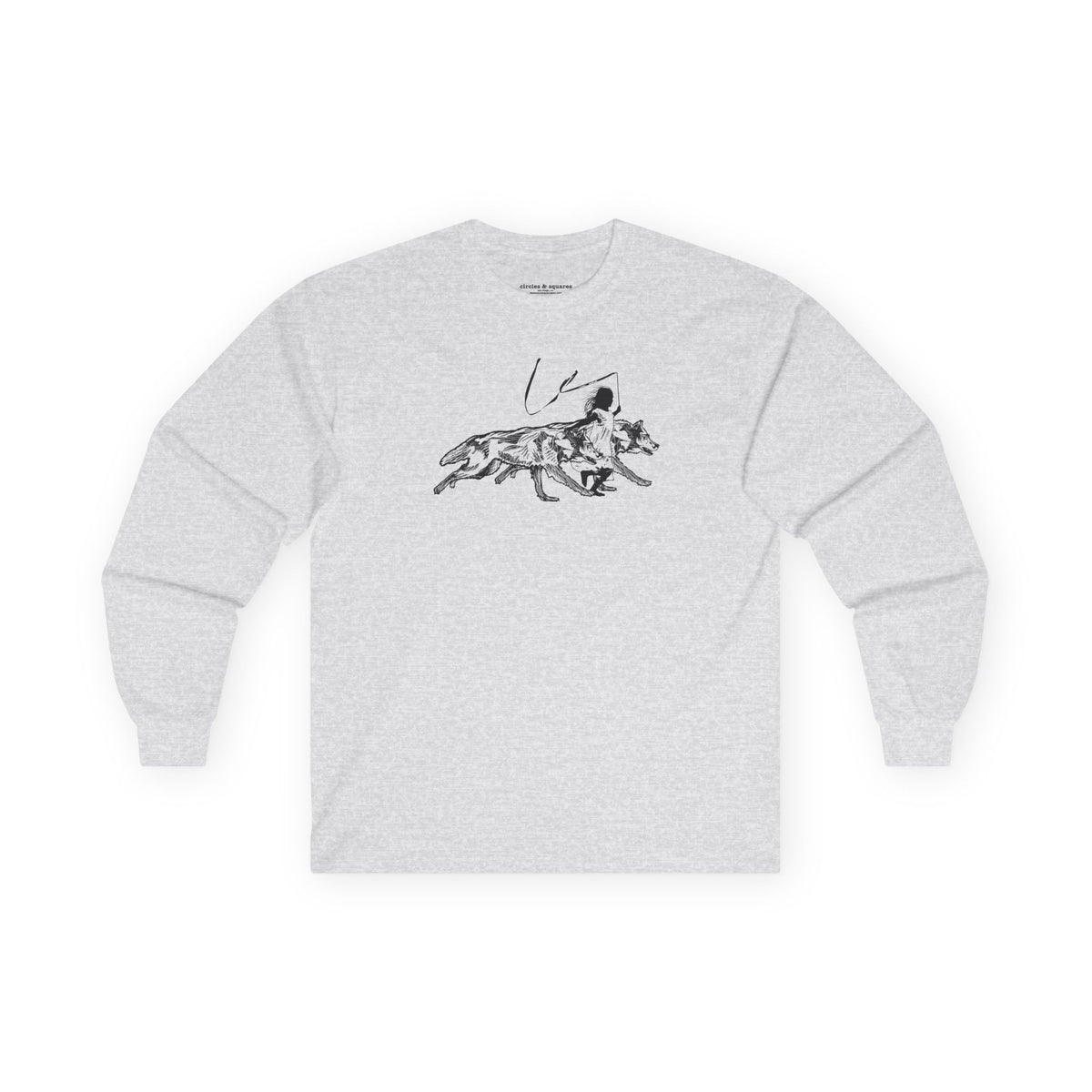 RUNNING WITH WOLVES - Black and White - long sleeve unisex tee for men and women