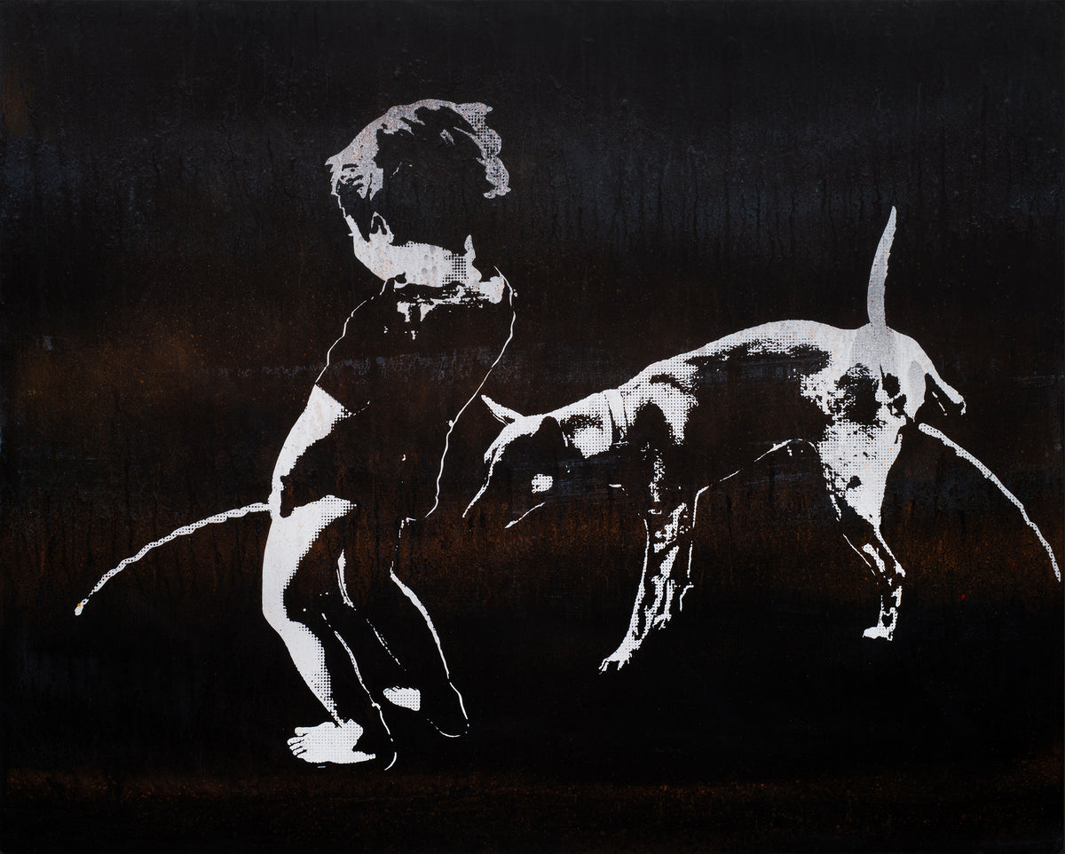 BEST BUDS #5 of 15- limited edition painting and screen print on wood with resin finish