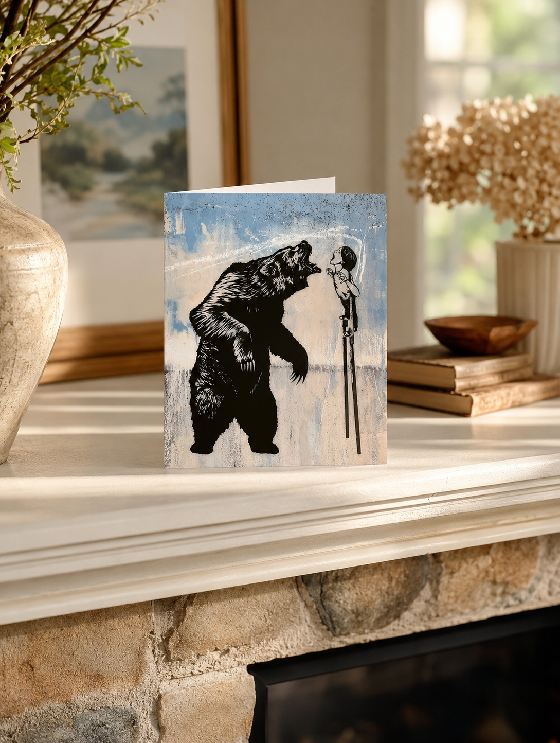 FIERCE ON STILTS - greeting card with envelope - single and multi pack. Free shipping