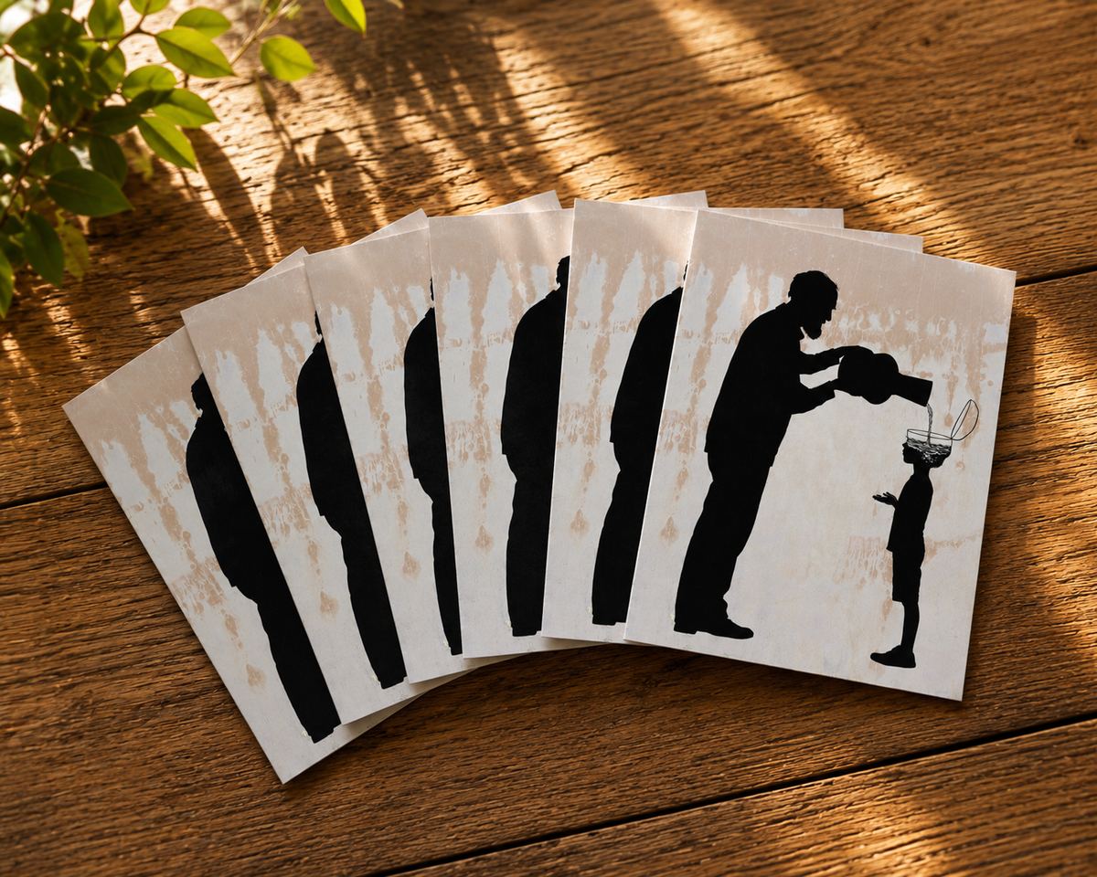 ALL THE GOOD STUFF - grandson and grandfather - greeting card with envelope - single and multi pack. Free shipping
