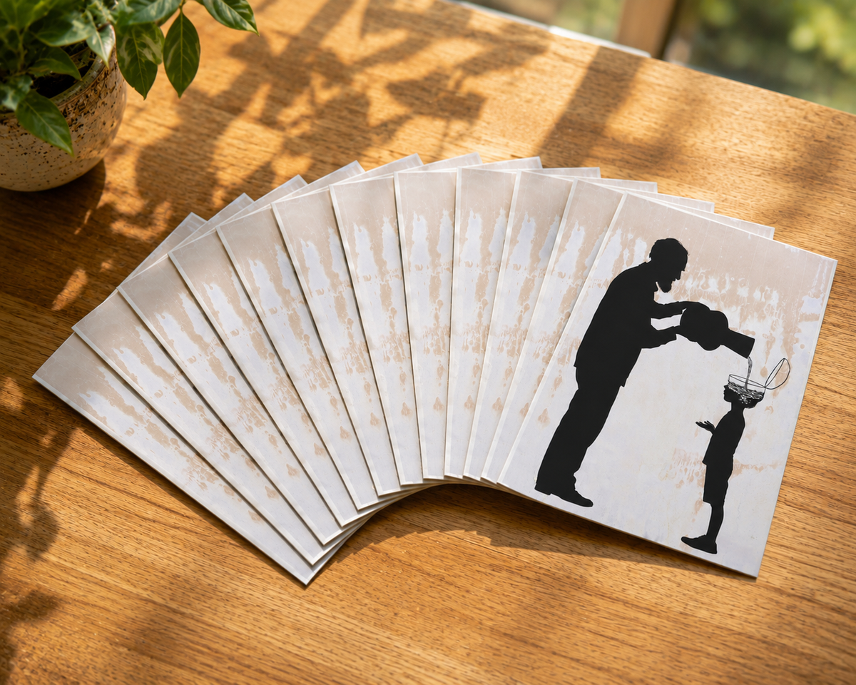 ALL THE GOOD STUFF - grandson and grandfather - greeting card with envelope - single and multi pack. Free shipping