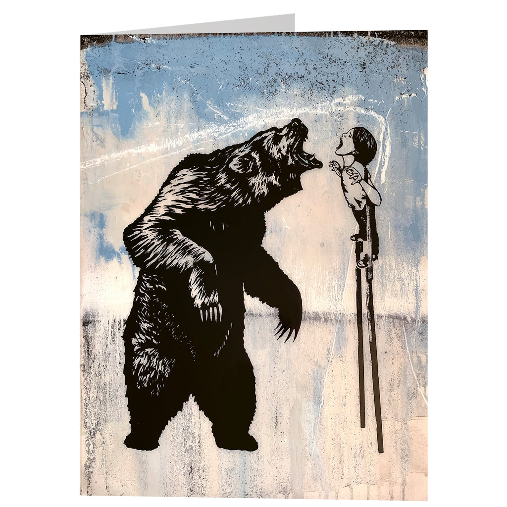 FIERCE ON STILTS - greeting card with envelope - single and multi pack. Free shipping
