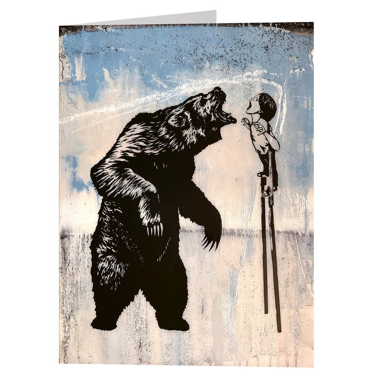 FIERCE ON STILTS - greeting card with envelope - single and multi pack. Free shipping
