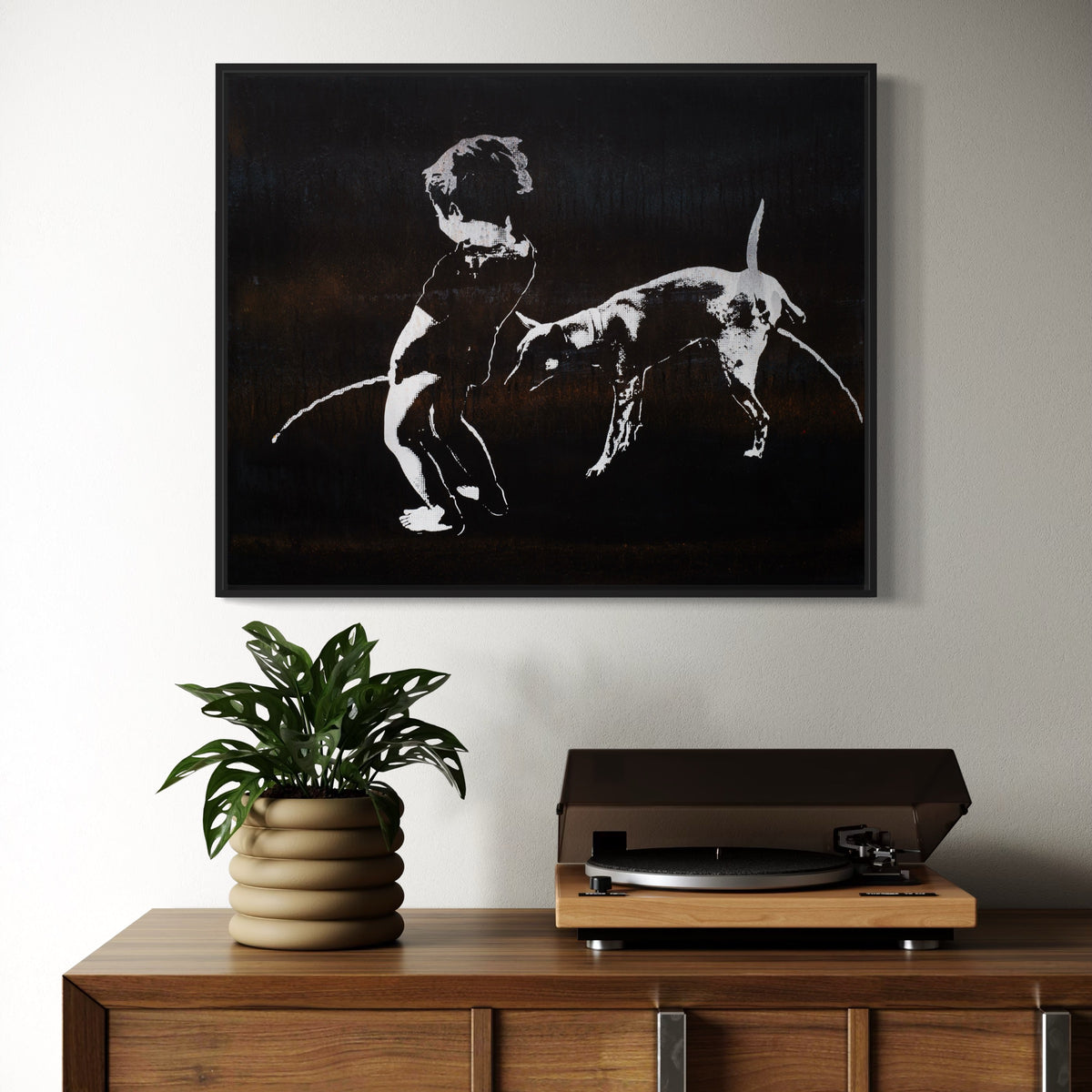 BEST BUDS #5 of 15- limited edition painting and screen print on wood with resin finish
