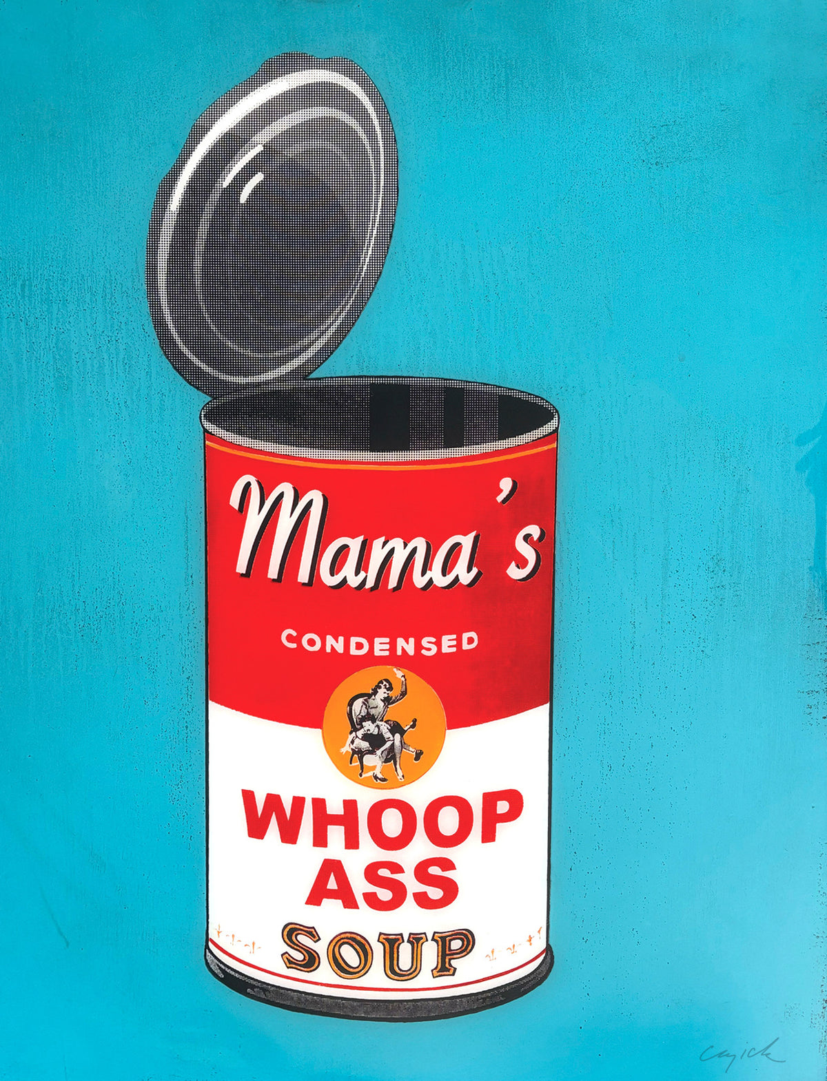 About WHOOP-ASS

Depending on how you were raised, you may be familiar with "Don't make me open up this can of whoop-ass on you." My parents never said this exactly, but it was understood. Growing up in the prepackaged era of the 1970s and 80s, everything convenient and at the ready, I love the idea of canned whoop-ass. Just open it up and unleash it! It was said often as a gibe between friends while wrestling, or taunting one another. Open up a can today!