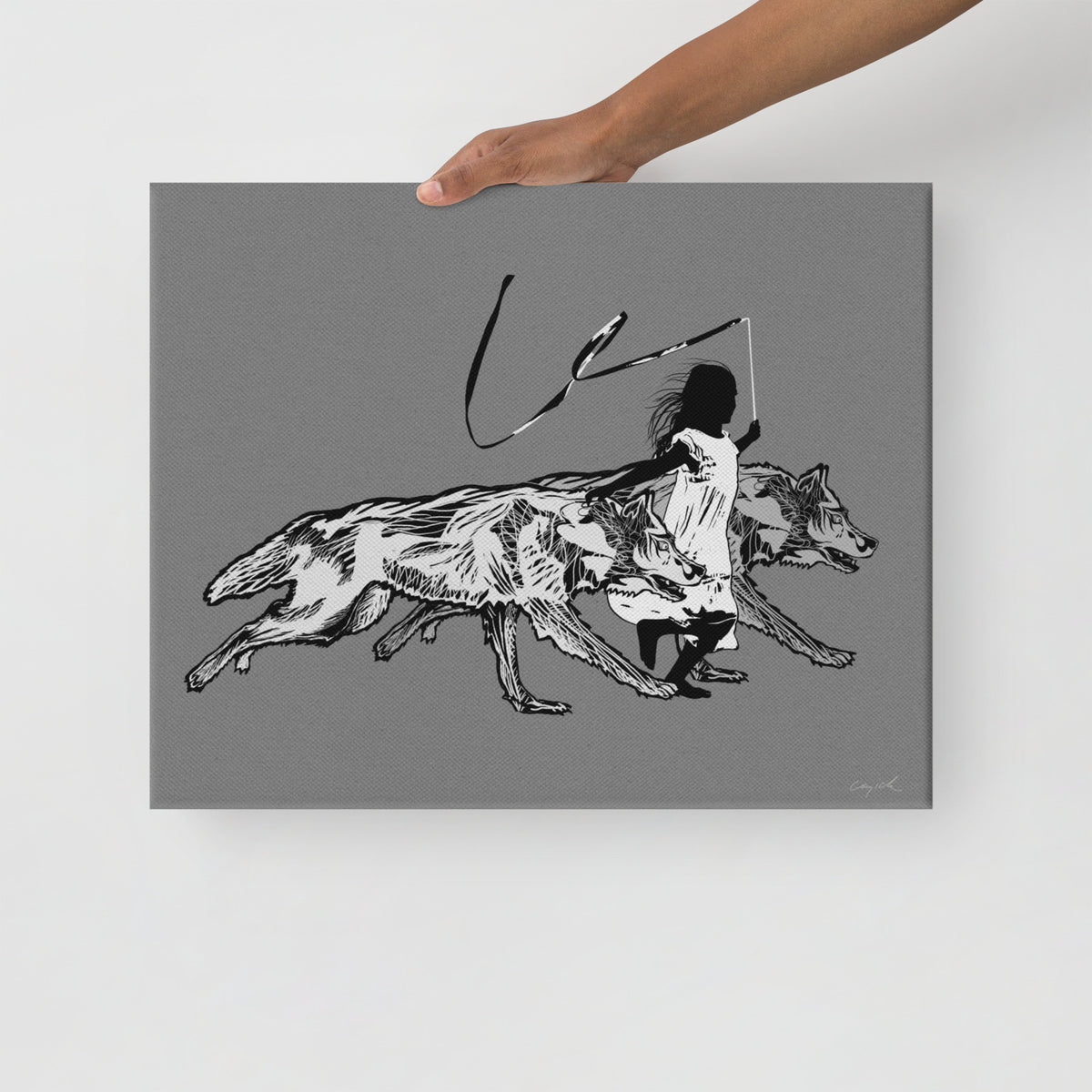 RUNNING WITH WOLVES - Canvas Print - 2 sizes, 2 COLORS - FREE SHIPPING
