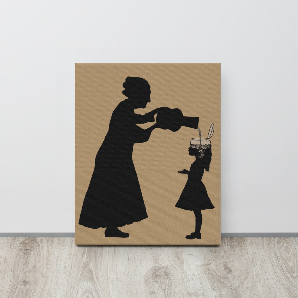 ALL THE GOOD STUFF - Grandmother and granddaughter - canvas - 2 sizes - FREE SHIPPING