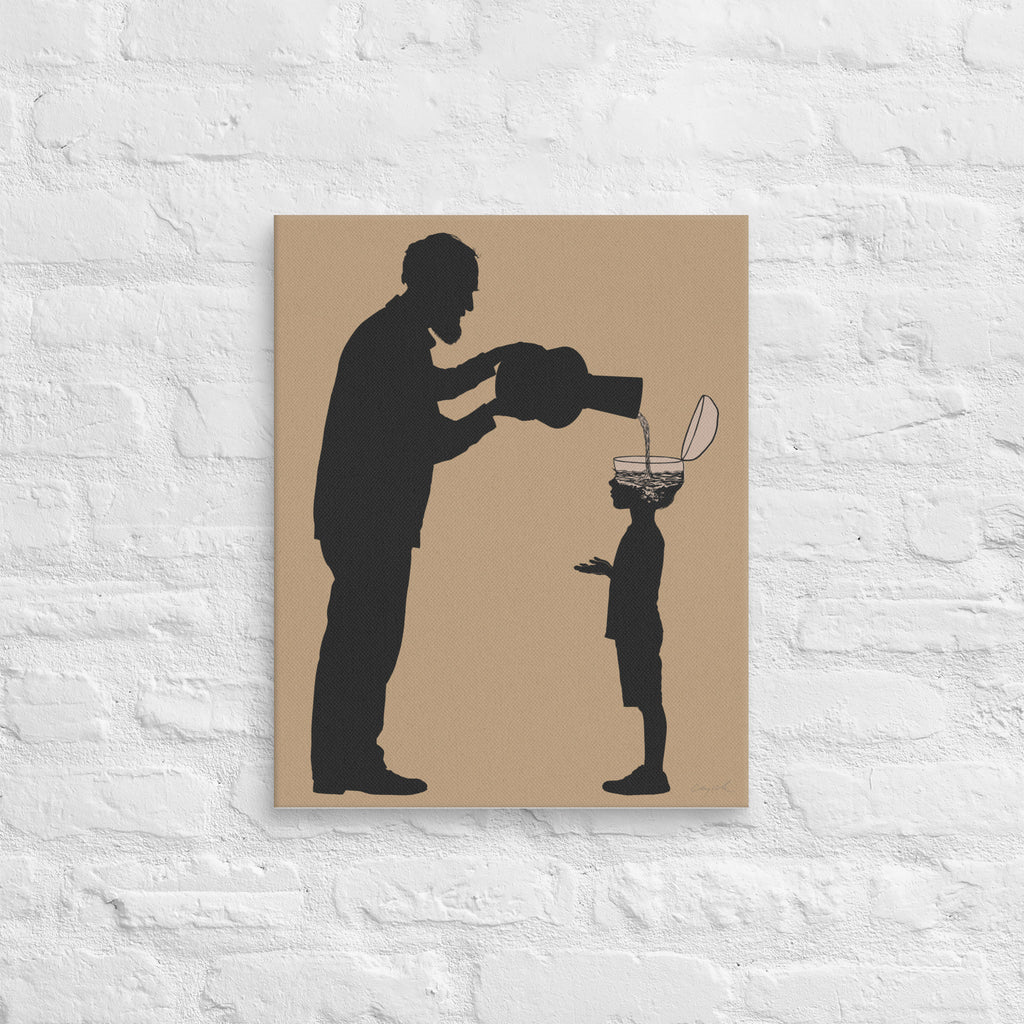 ALL THE GOOD STUFF - Grandfather and grandson - canvas - 2 sizes - FREE SHIPPING
