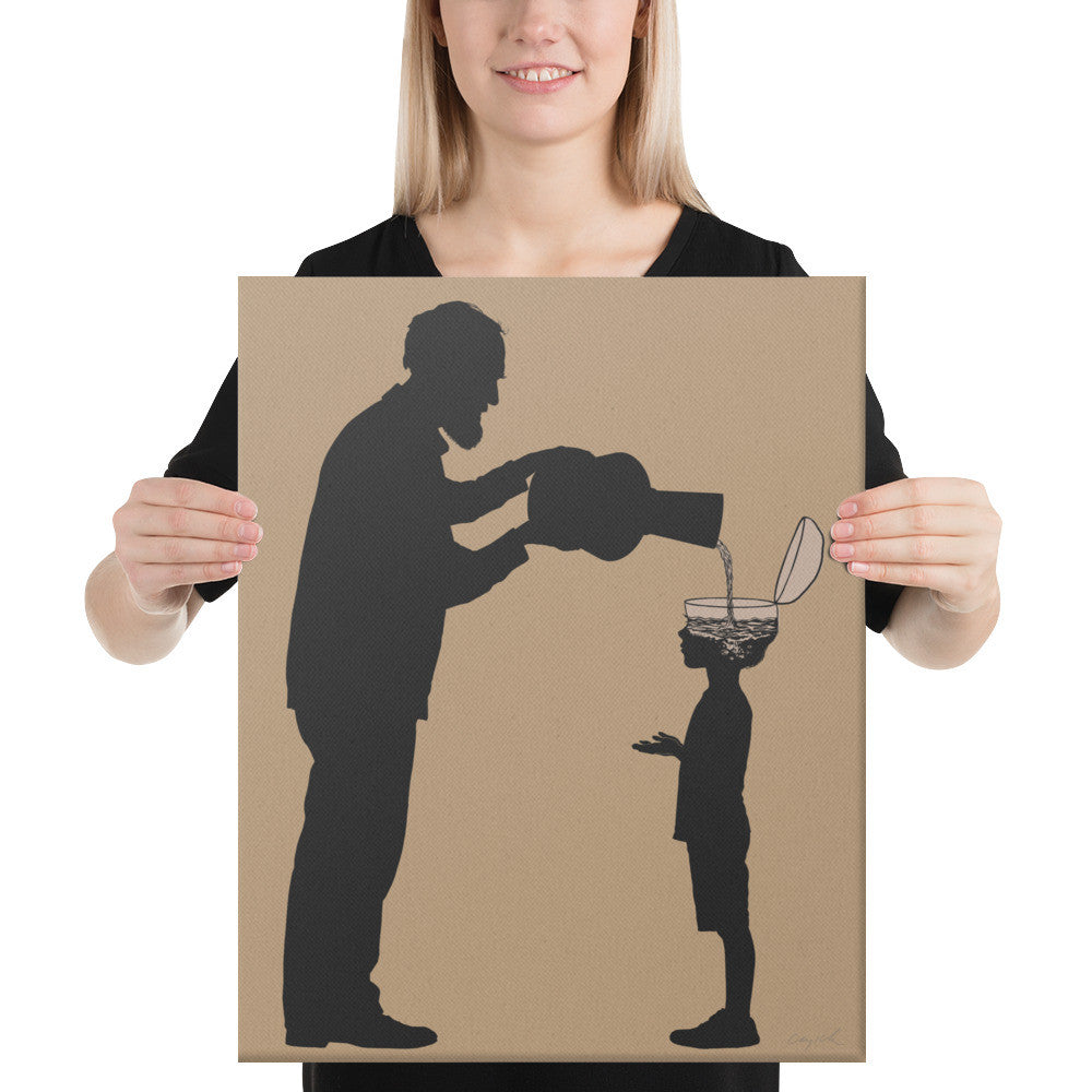ALL THE GOOD STUFF - Grandfather and grandson - canvas - 16x20 inches