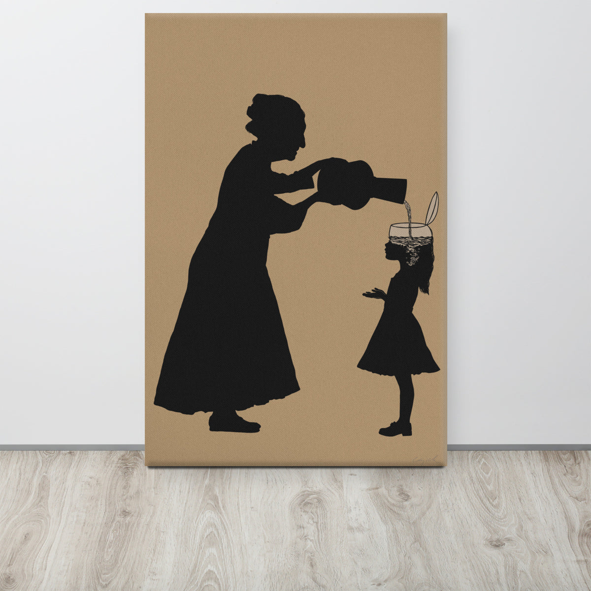 ALL THE GOOD STUFF - Grandmother and granddaughter - canvas - 2 sizes - FREE SHIPPING