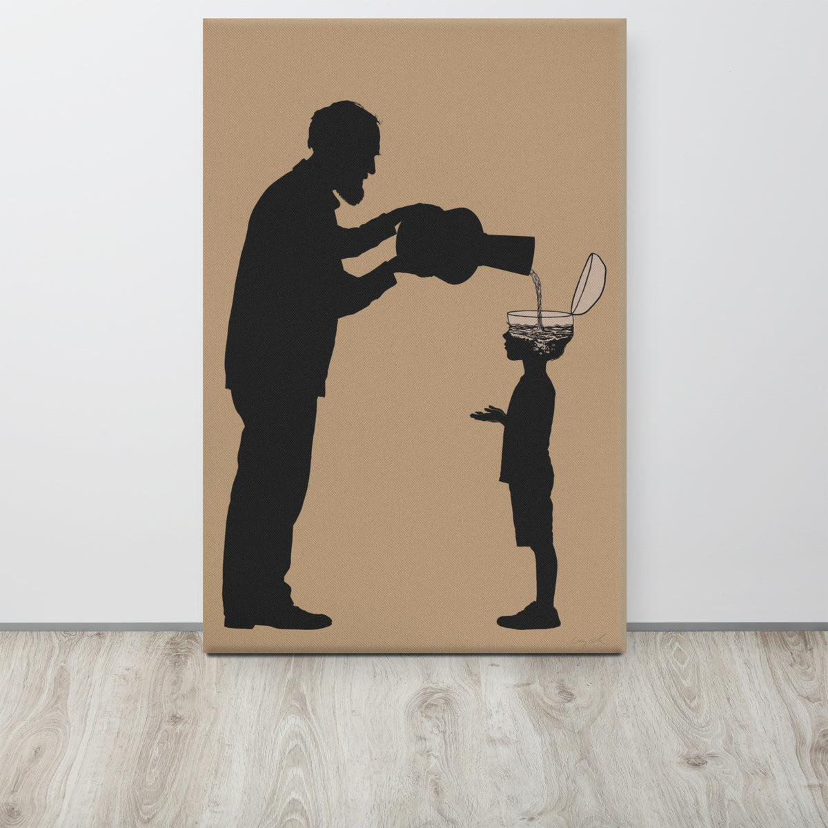 ALL THE GOOD STUFF - Grandfather and grandson - canvas - 2 sizes - FREE SHIPPING