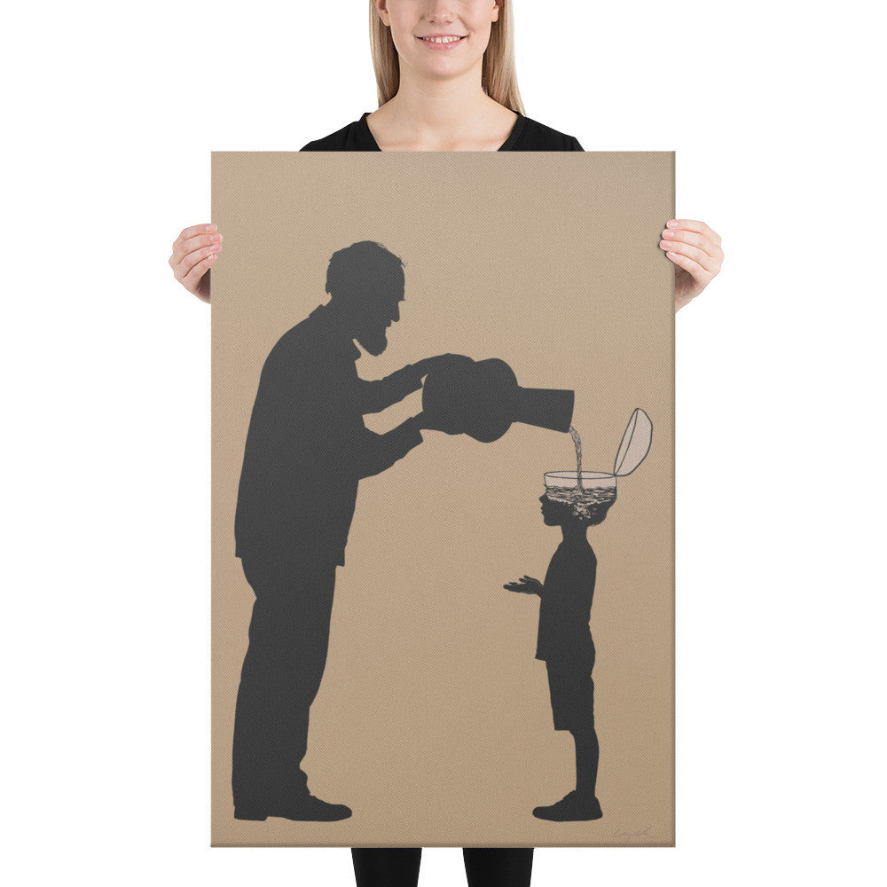 ALL THE GOOD STUFF - Grandfather and grandson - canvas - 2 sizes - FREE SHIPPING