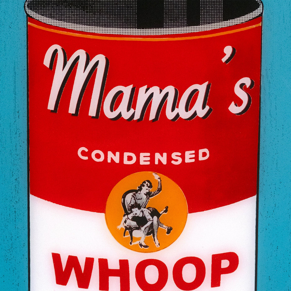 WHOOP ASS #1 of 2- limited edition painting and 6 color screen print on wood with resin finish