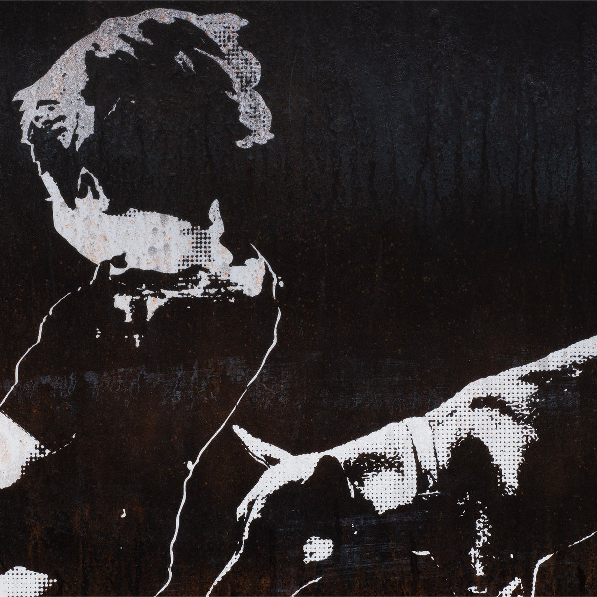 BEST BUDS #5 of 15- limited edition painting and screen print on wood with resin finish