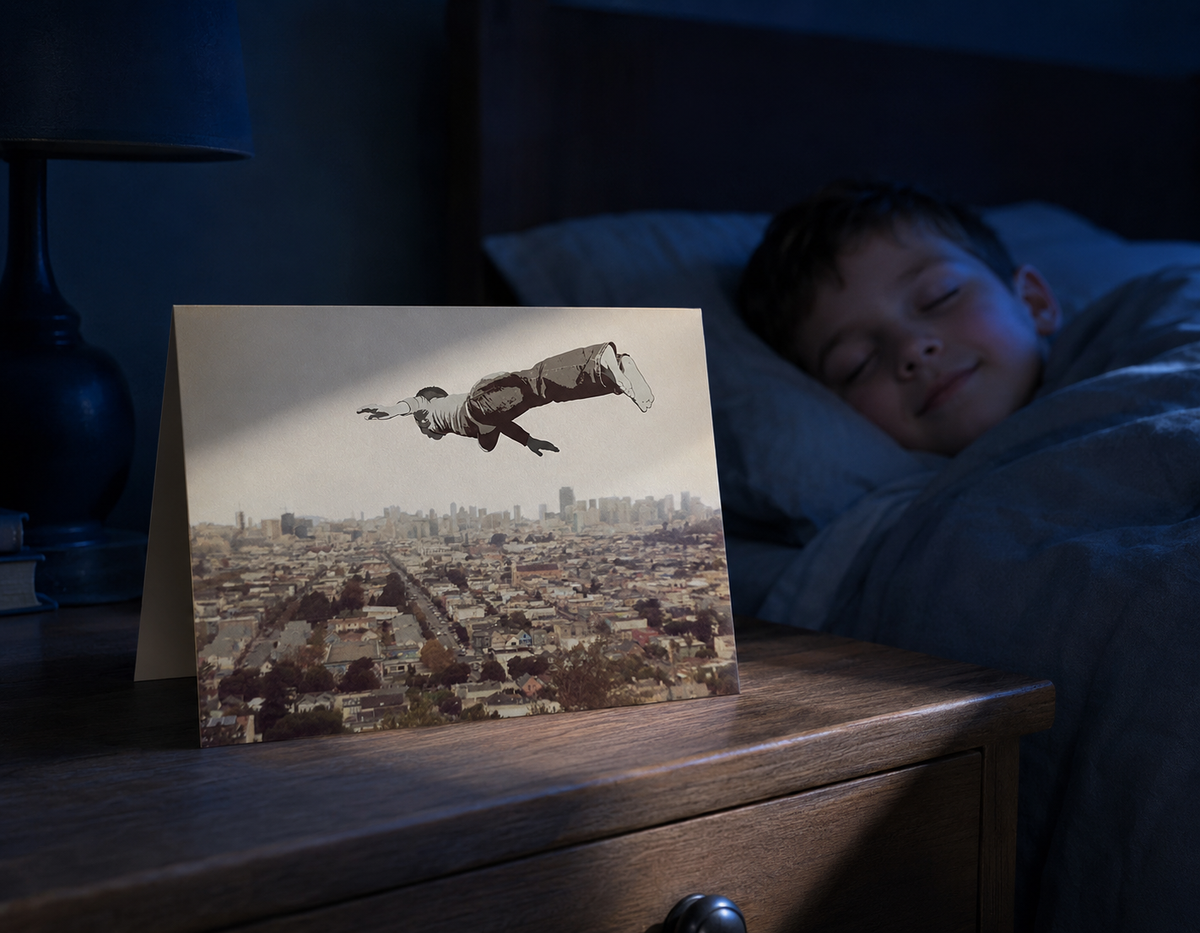 FLYING DREAM - greeting card with envelope - single and multi pack. Free shipping