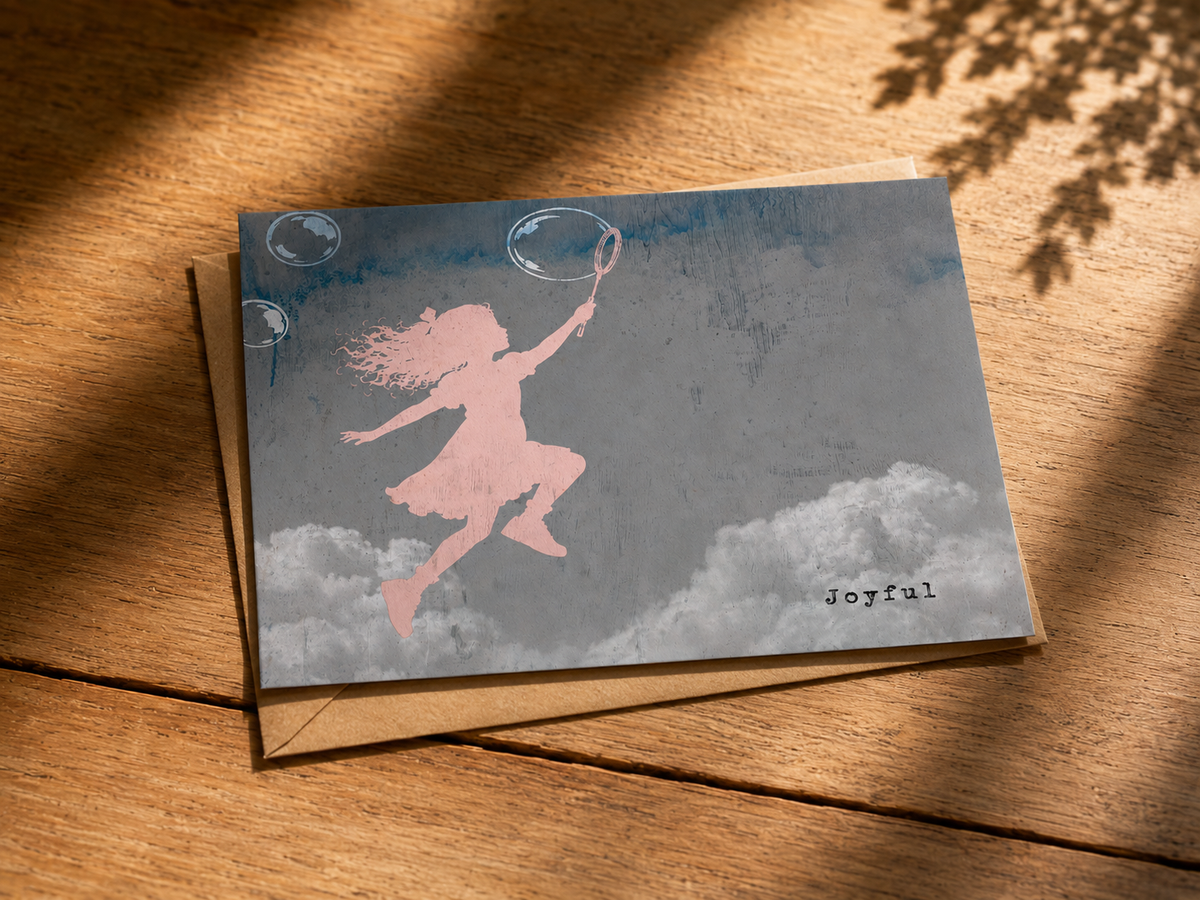 JOYFUL - greeting card with envelope - single and multi pack. Free shipping