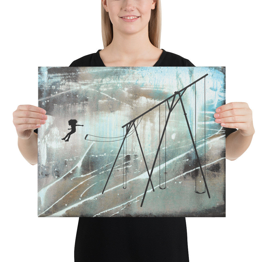 16x20 Jump (girl) on canvas
