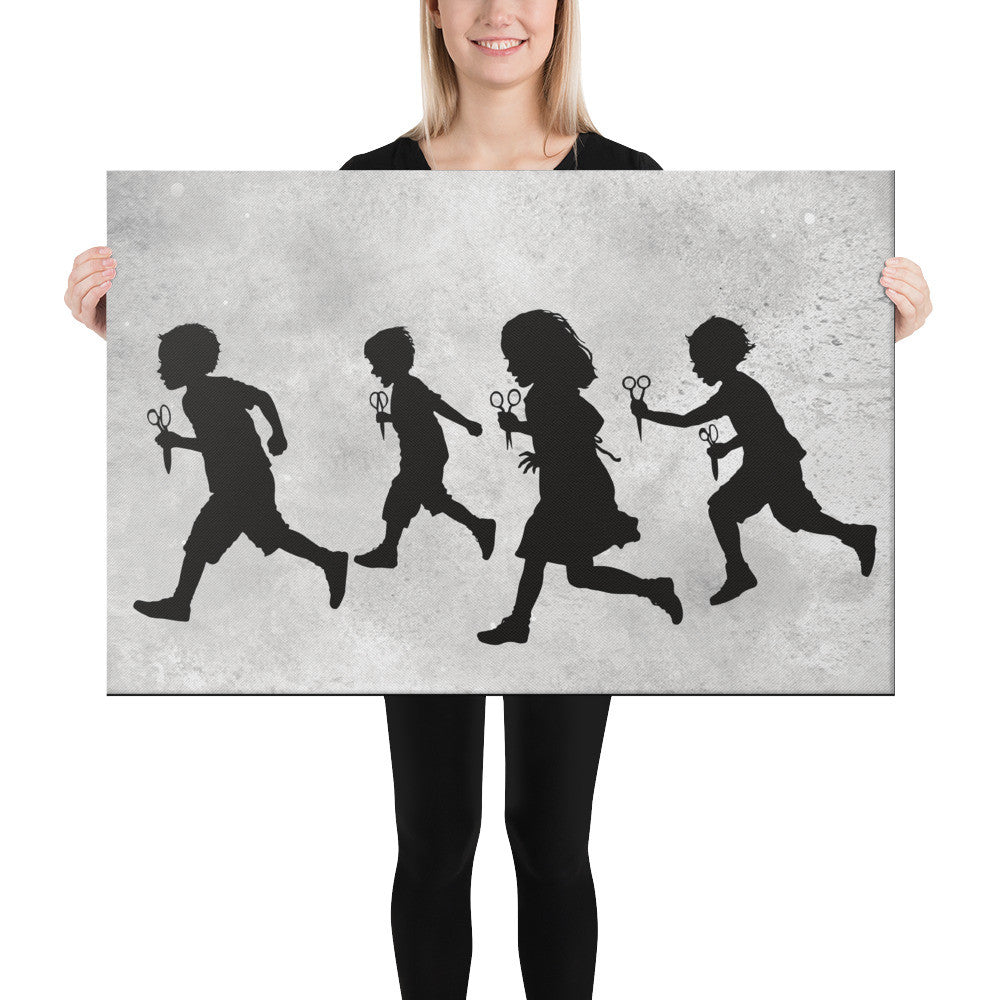 24x36 inch RUNNING WITH SCISSORS on canvas